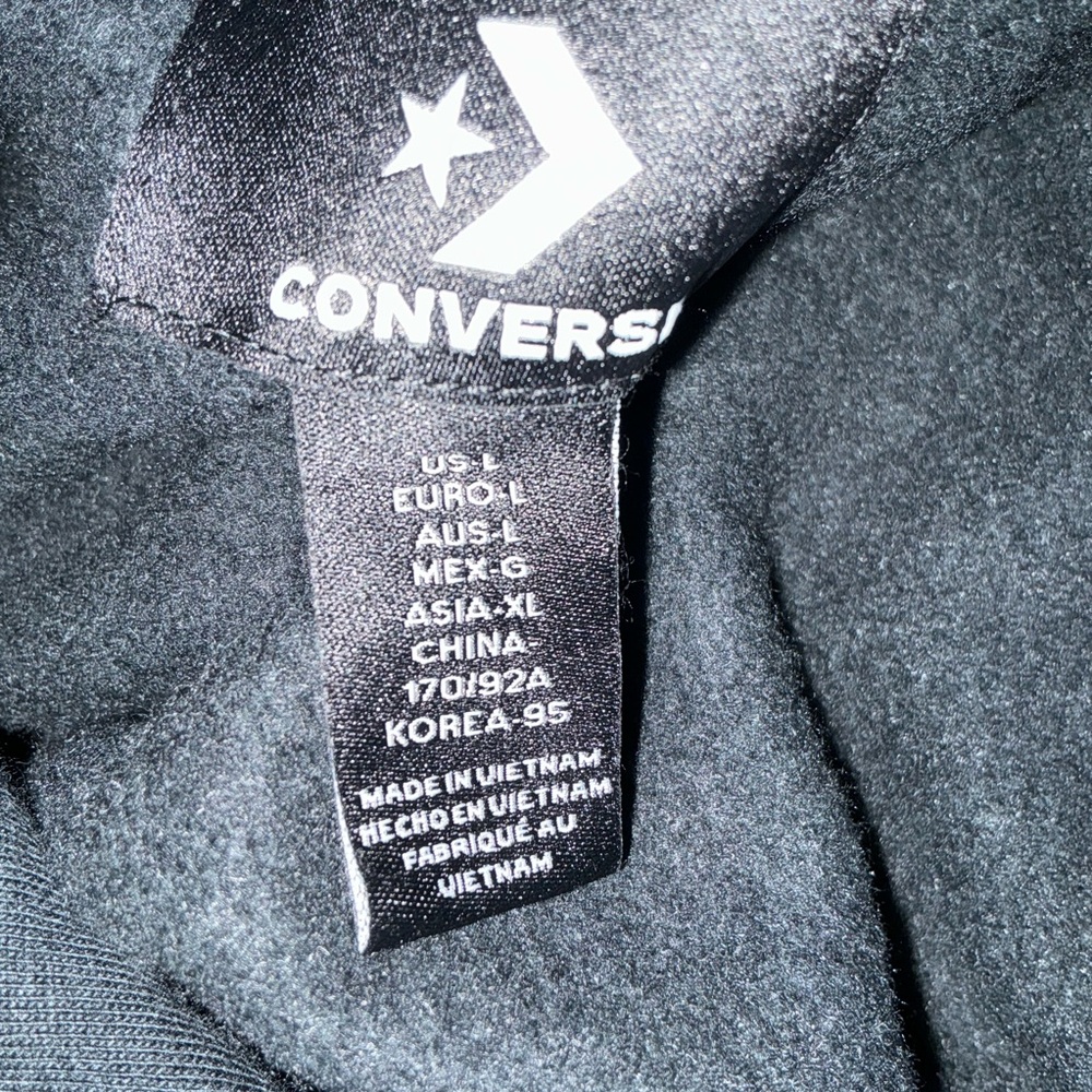 NWOT Converse Women's Black Hoodie Sweater Size Large - Picture 9 of 11